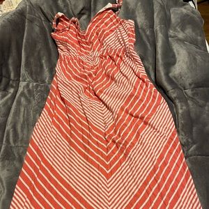 Maternity orange/white striped dress by Old Navy Maternity size small